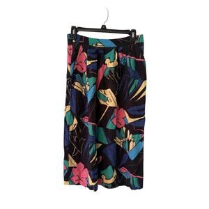 Sag Harbor Size 7/8 Floral 1990’s Vintage Knee Length Skirt Pleated And Pockets